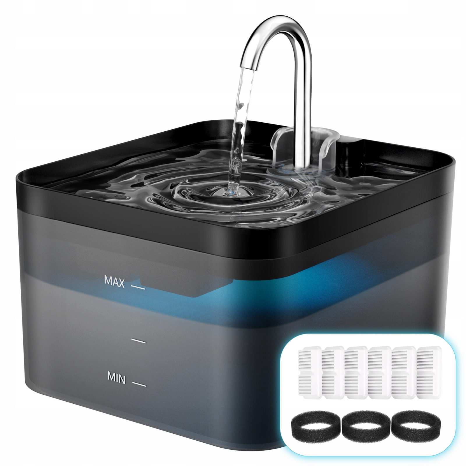 Levně Fontána Pro Kočky Tichá Napáječka Miska 2.2L Pawpoll