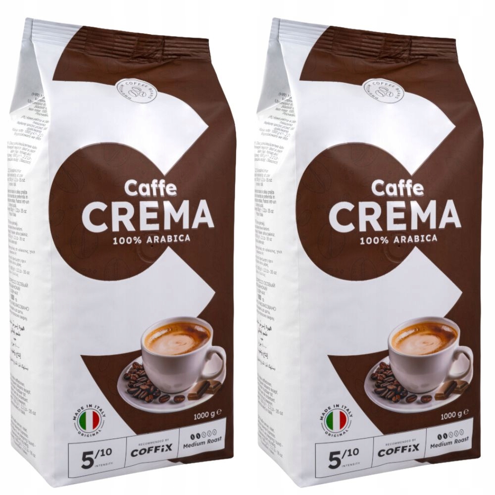Levně Káva Caffe Crema Arabica 100% ideální pro espresso 2 x 1 kg