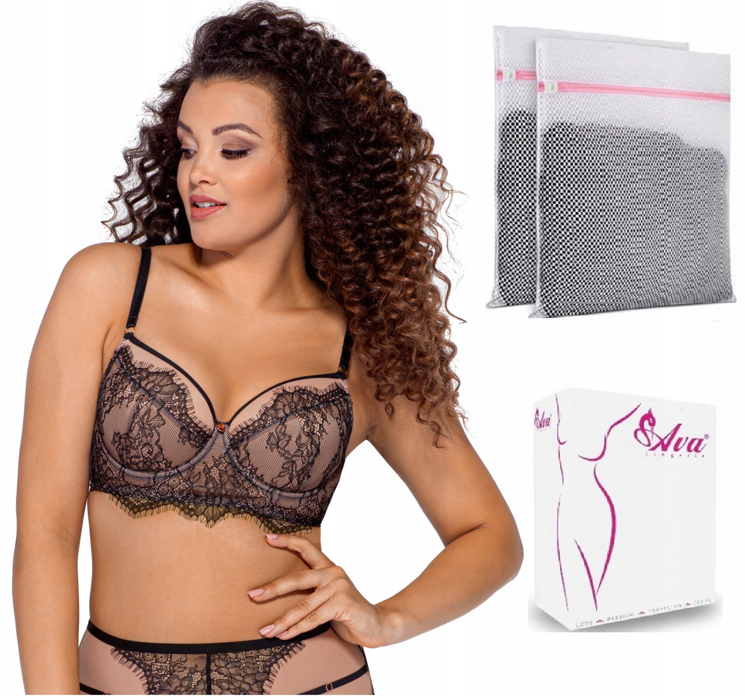 Biustonosz AVA 2007 PUSH-UP czarny