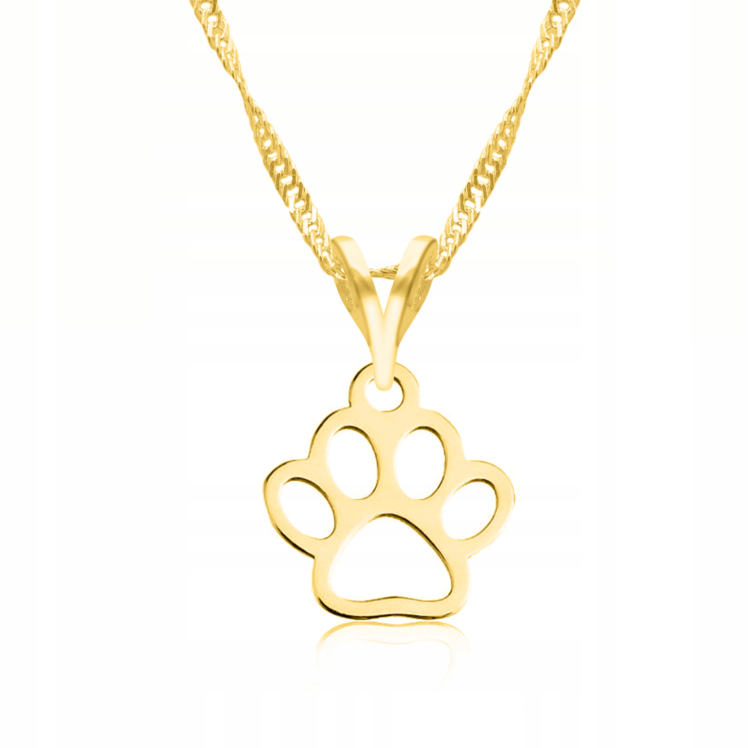 Řetízek zlatý náhrdelník 925 Srdce Psí Tlapka