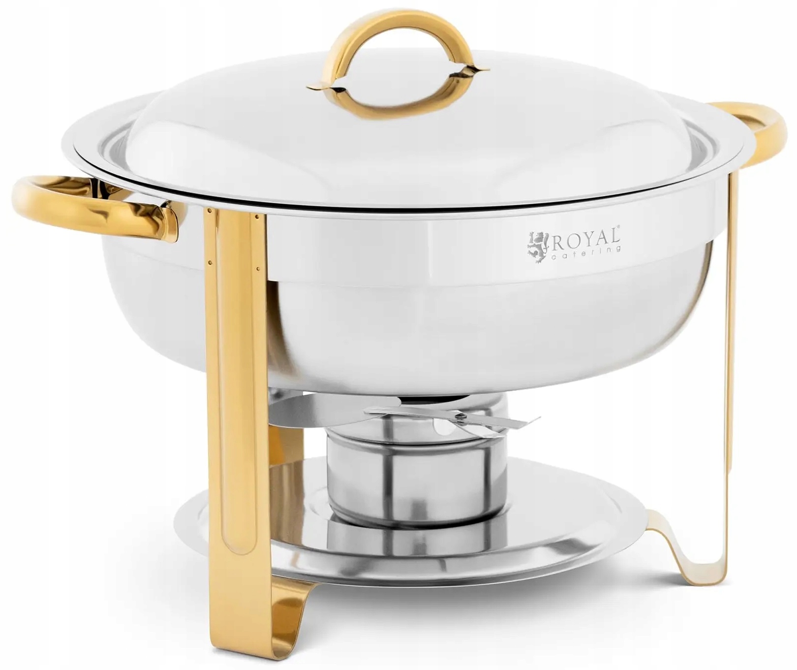 Ohřívač pokrmů kulatý se zlatými akcenty Royal Catering RCCD-RT17_4.5LG