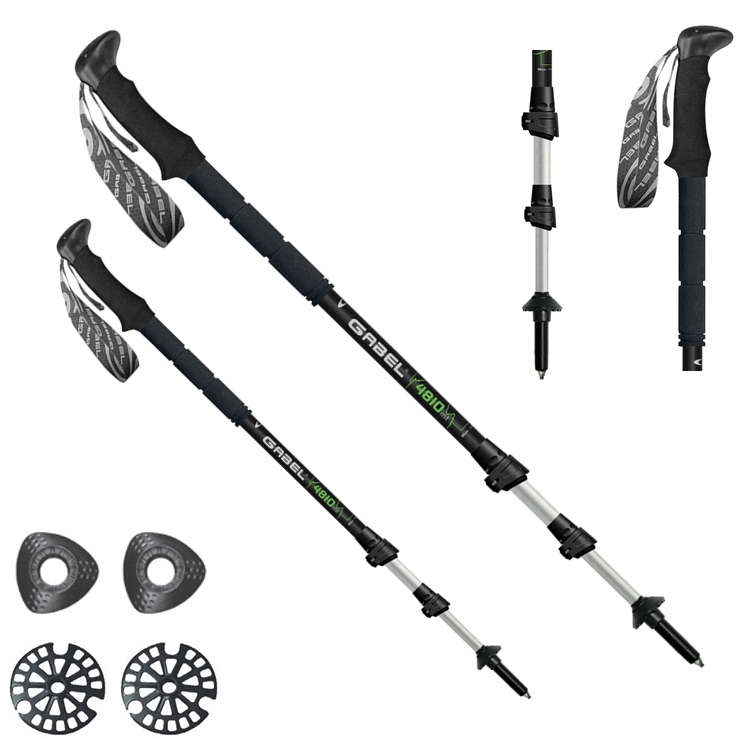 Kijki Kije trekkingowe Gabel Mont Blanc Tour Black składane 66-144 cm