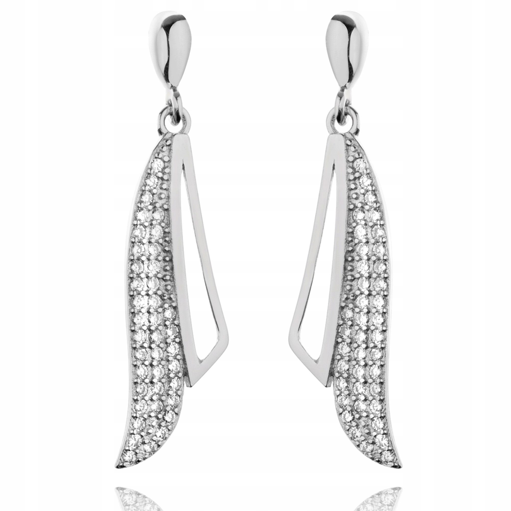 

Kolczyki Srebrne Rodowane Wiszące Z Cyrkoniami