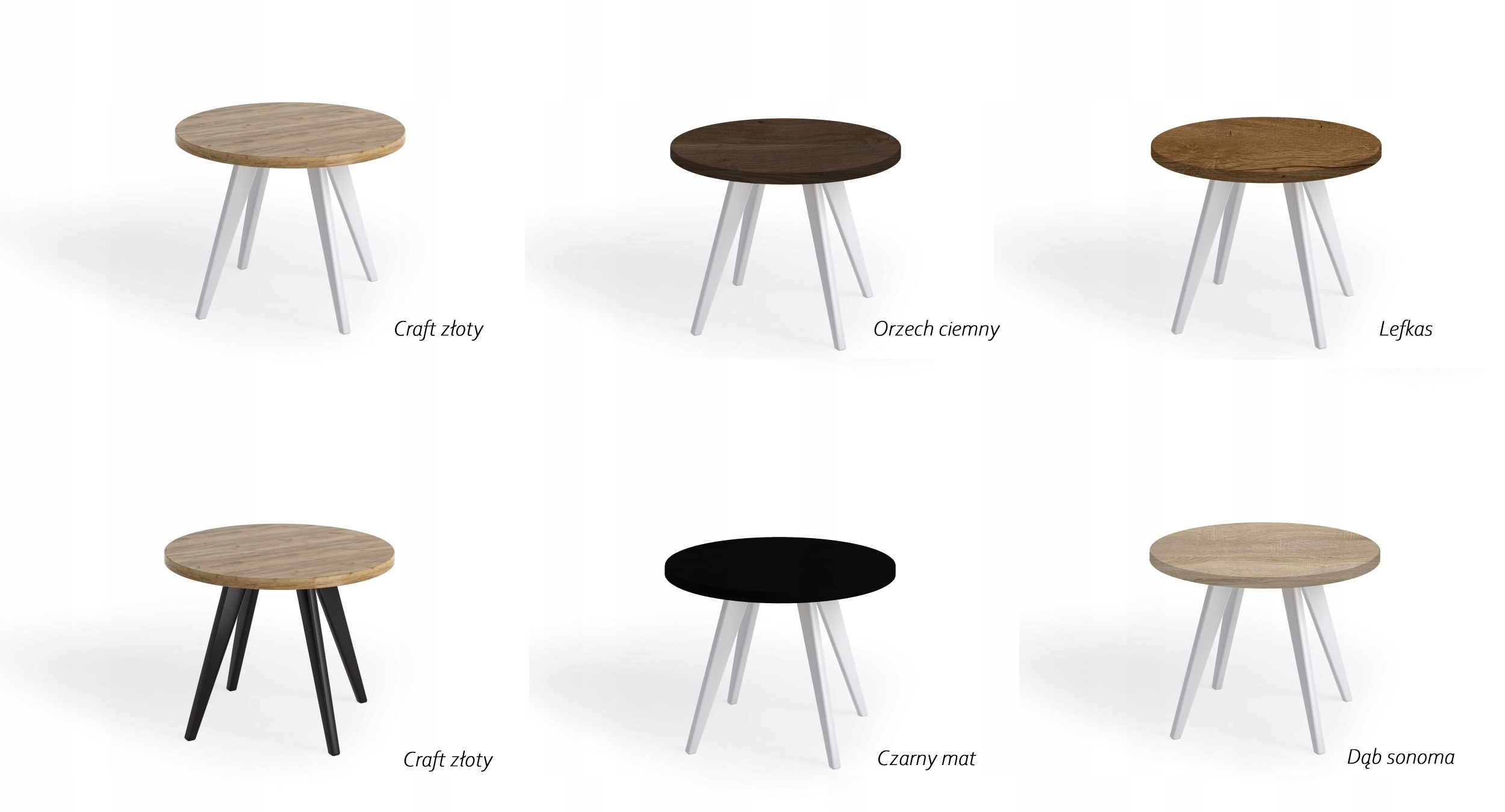 Stół okrągły biały buk natura skandynawski 90/130 Marka Jarych