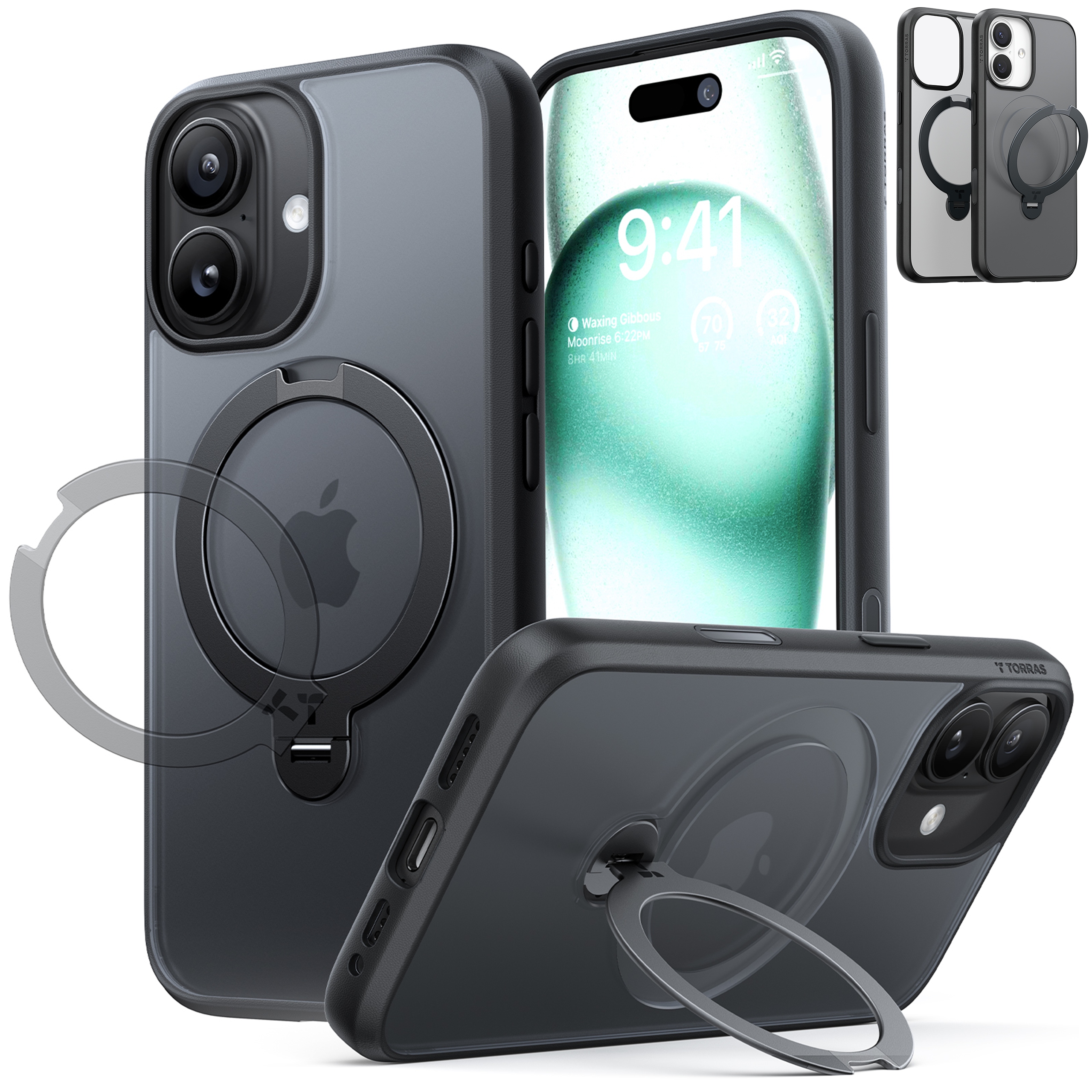 Torras Ostand Spin Case Etui MagSafe z Uchwytem do iPhone 17 Obudowa