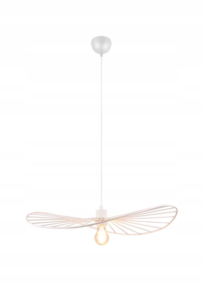 Závesná lampa okrúhla, minimalistická, kovová, biela, 60 cm Rl