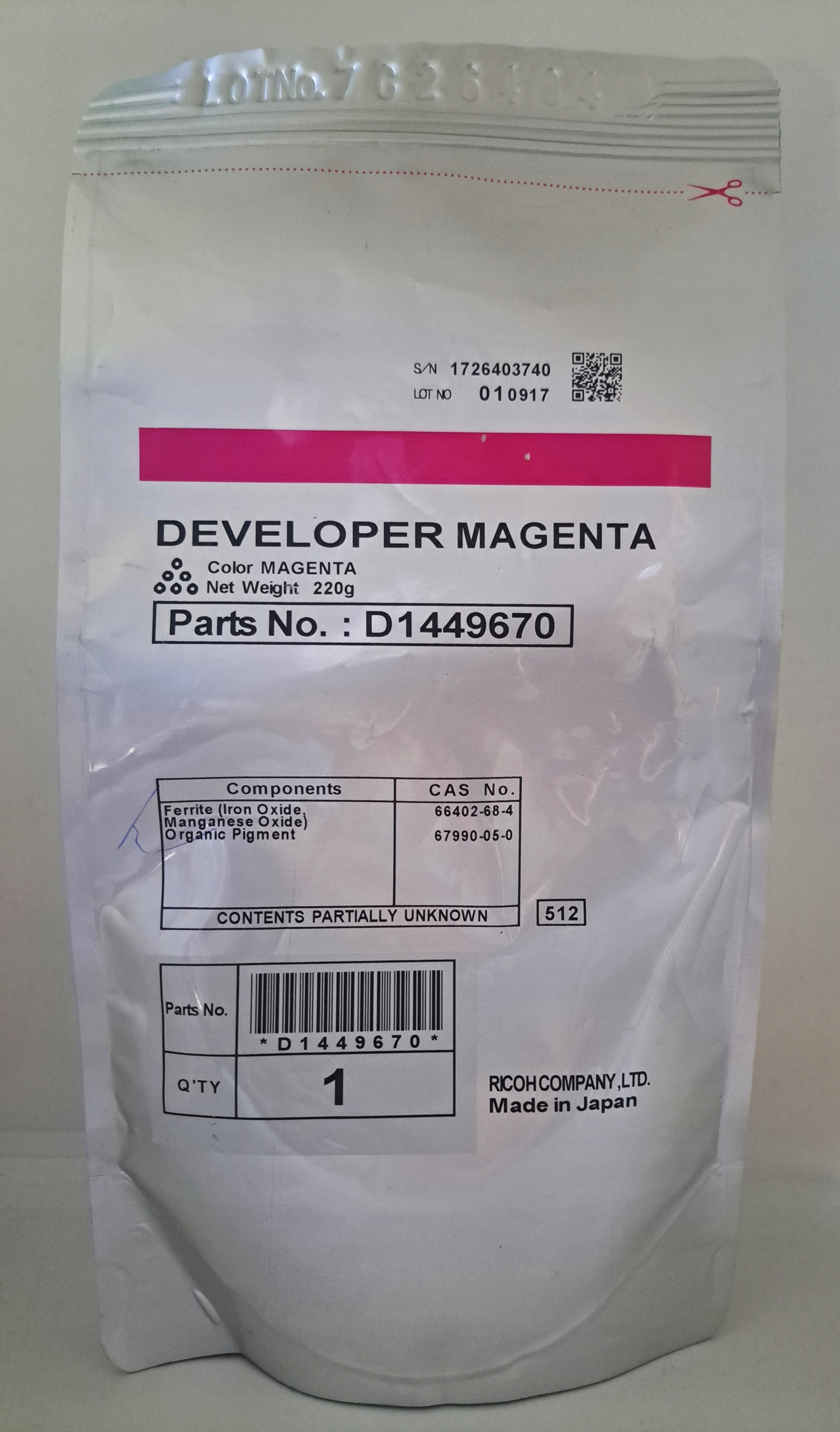 Deweloper Ricoh MPC3002 3502 4502 5502 Magenta