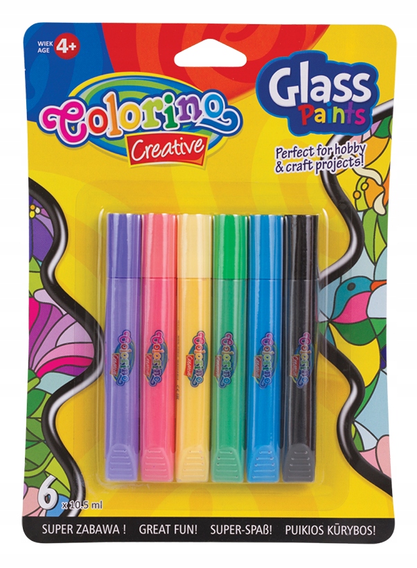 

Farby do malowania na szkle 6 szt Colorino Kids