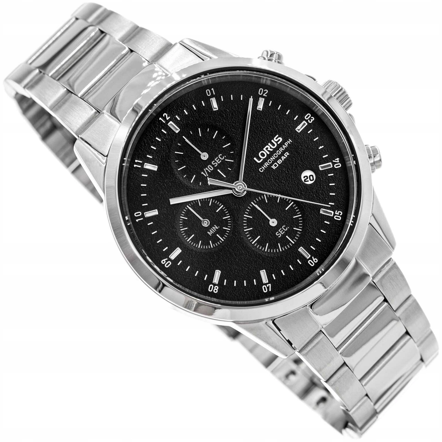 Pánské Hodinky Lorus RM365HX9 Stříbrné S Náramkem Chronograf Data 100 M