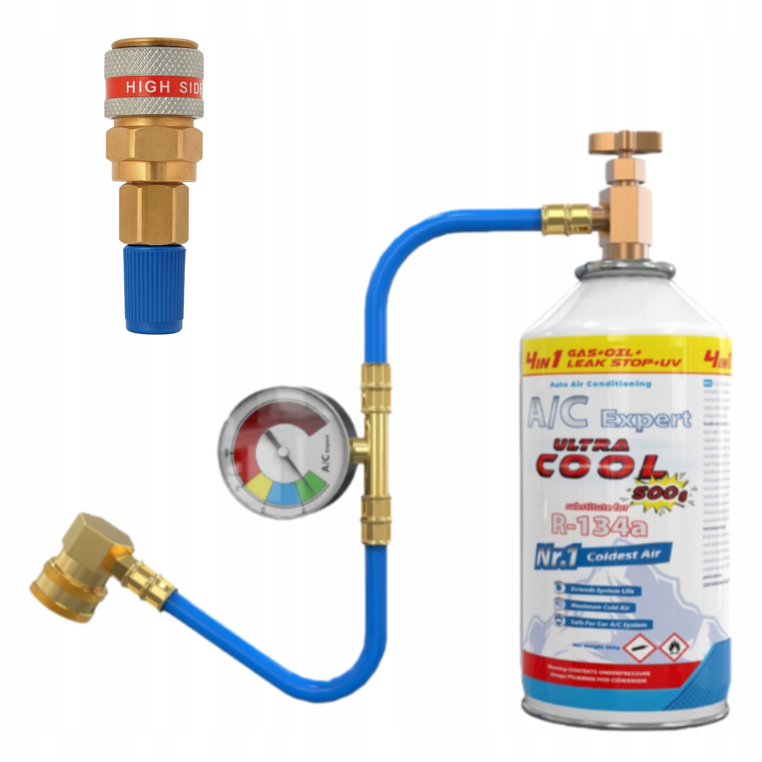 Sada Ac Expert 4v1 pro plnění klimatizace R134a adaptér Hp na Lp