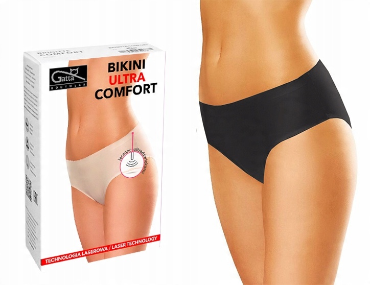 

Gatta Bikini Comfort, figi bezszwowe, Czarne, XL