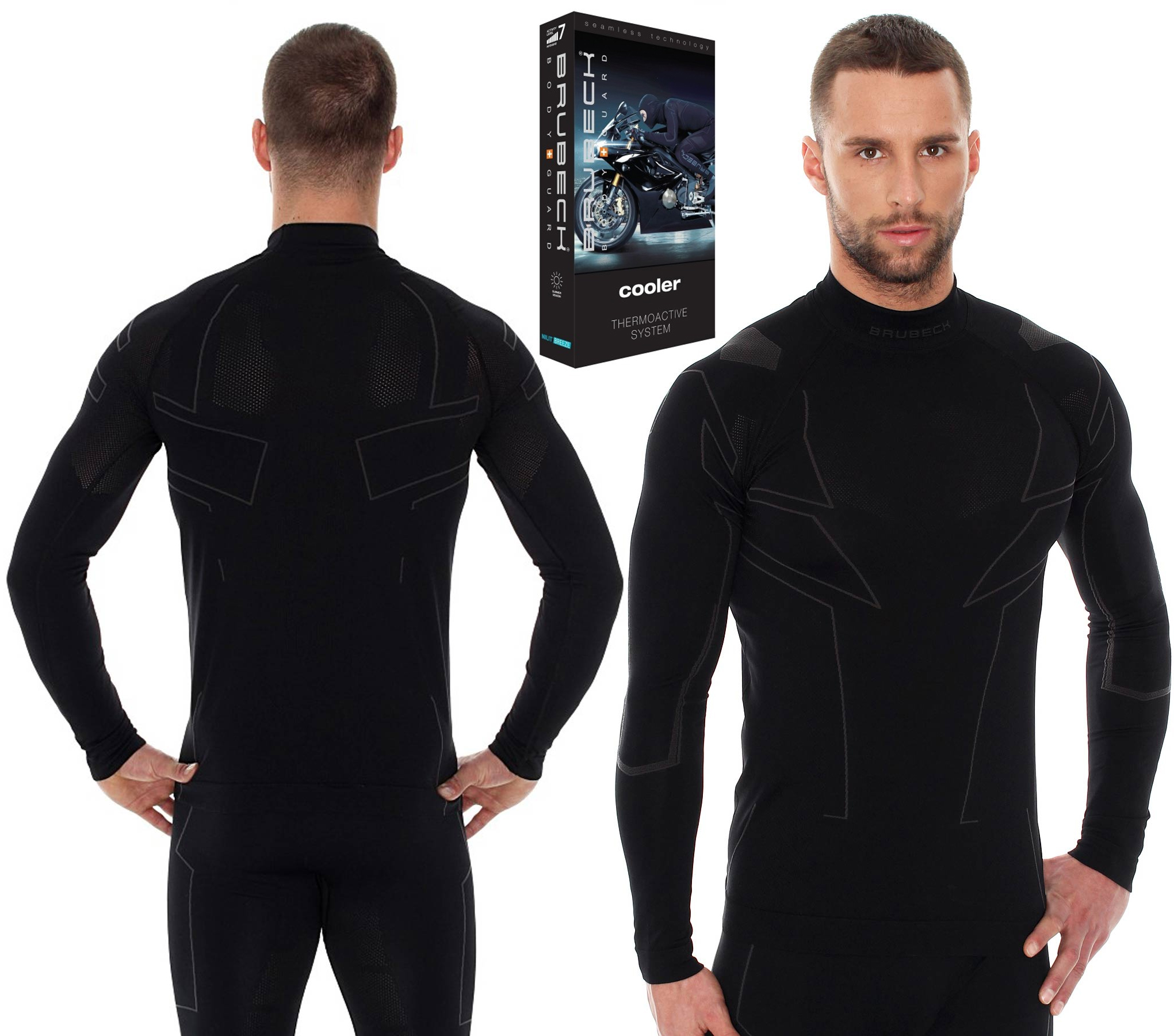 Brubeck Cooler termoaktivní mikina pro motorkáře L, černá, komfortní