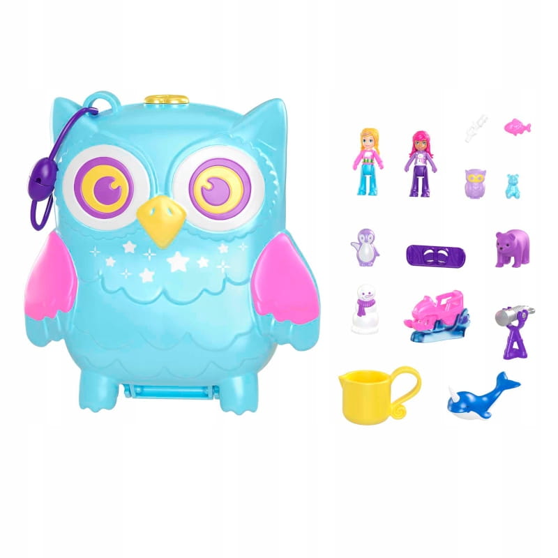 POLLY POCKET KOMPAKTOWA TOREBKA SOWA PIŻAMA PARTY ZESTAW Z AKCESORIAMI EAN (GTIN) 194735109227
