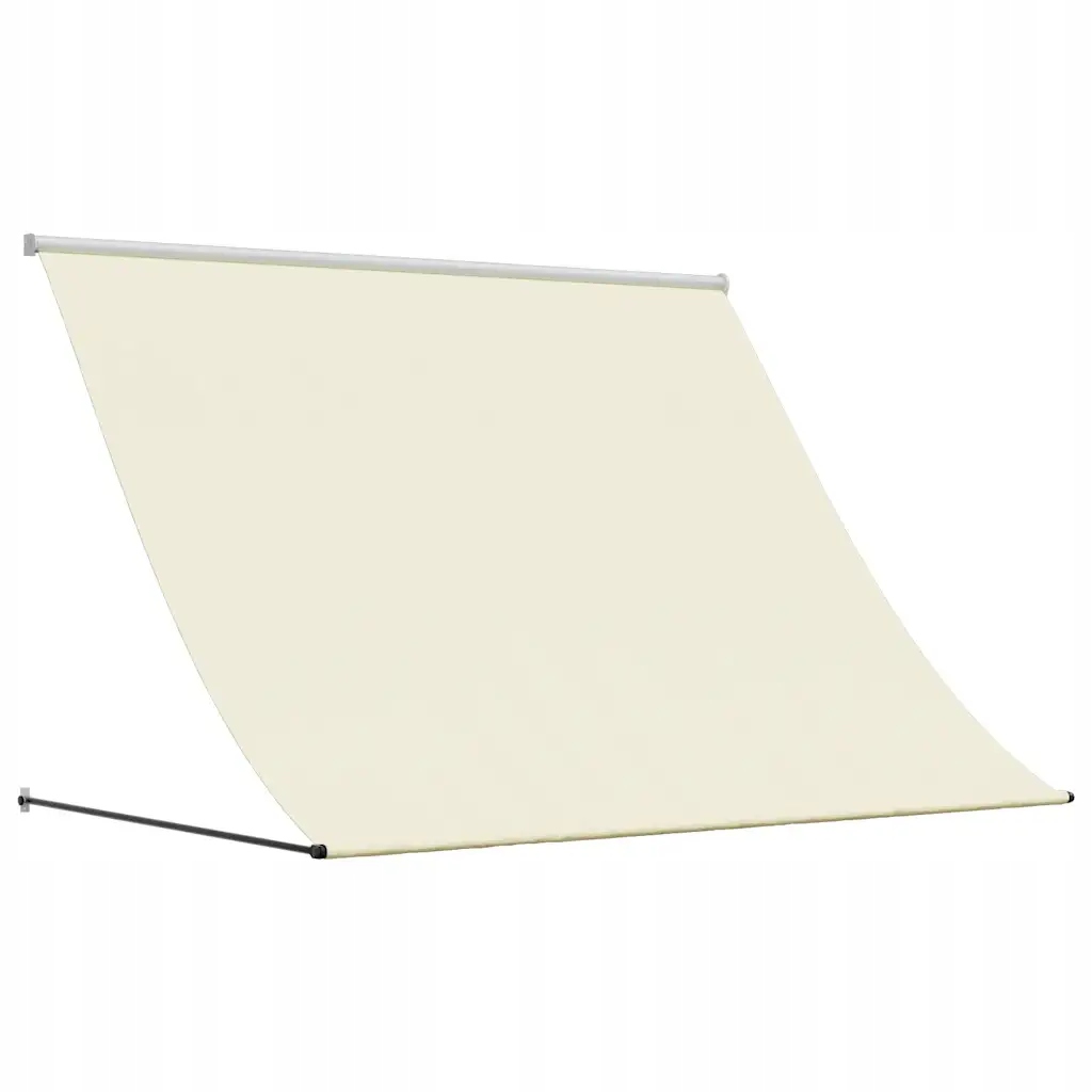 Svinovací markýza na zeď, krémová, 250 x 150 cm, antracitová ocelová konstrukce