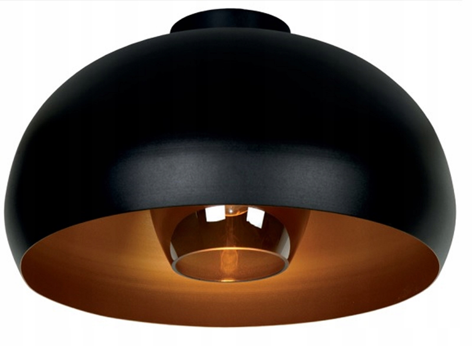 Čierna zlatá sklenená stropná lampa s okrúhlym tienidlom 38 cm do spálne Lucide