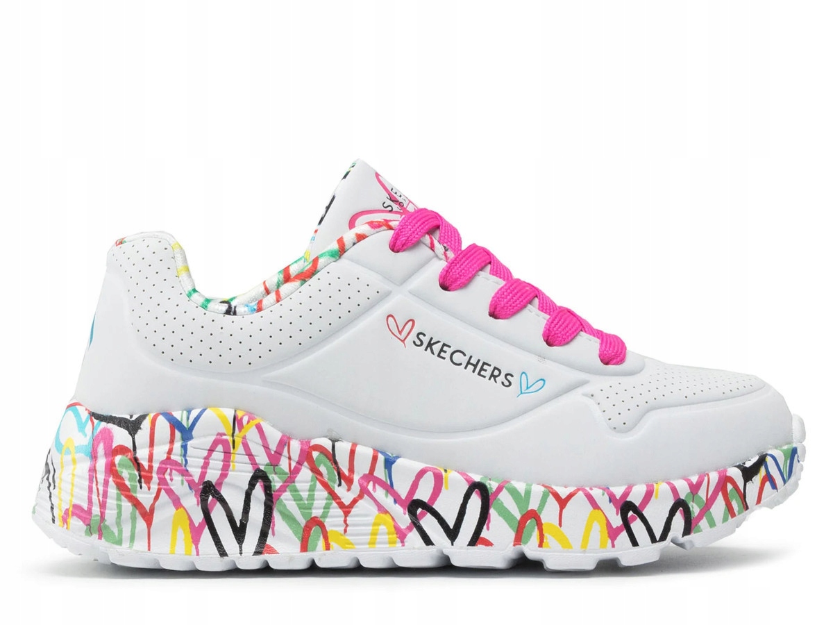 Buty dziecięce Skechers 314976LWMLT Uno Lite Lovely Luv Białe 39