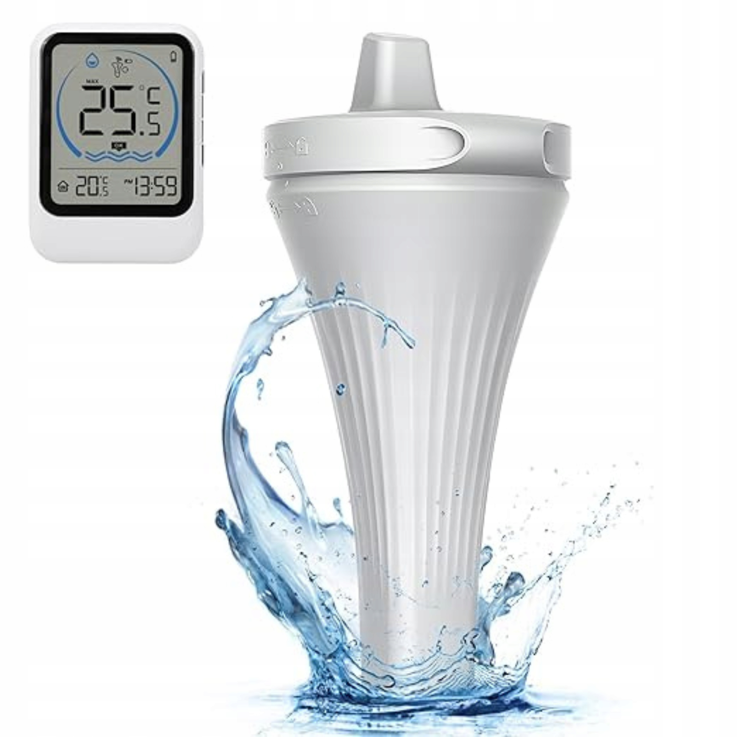 Bezdrátový bazénový teploměr IP68 Plovoucí LCD senzor 60 m