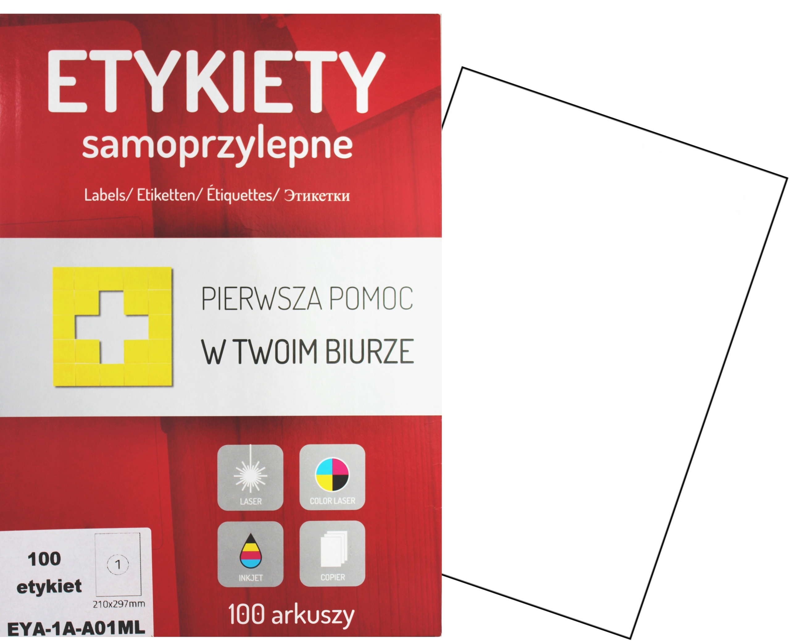 

Etykiety samoprzylepne A4 100 arkuszy 210x297mm