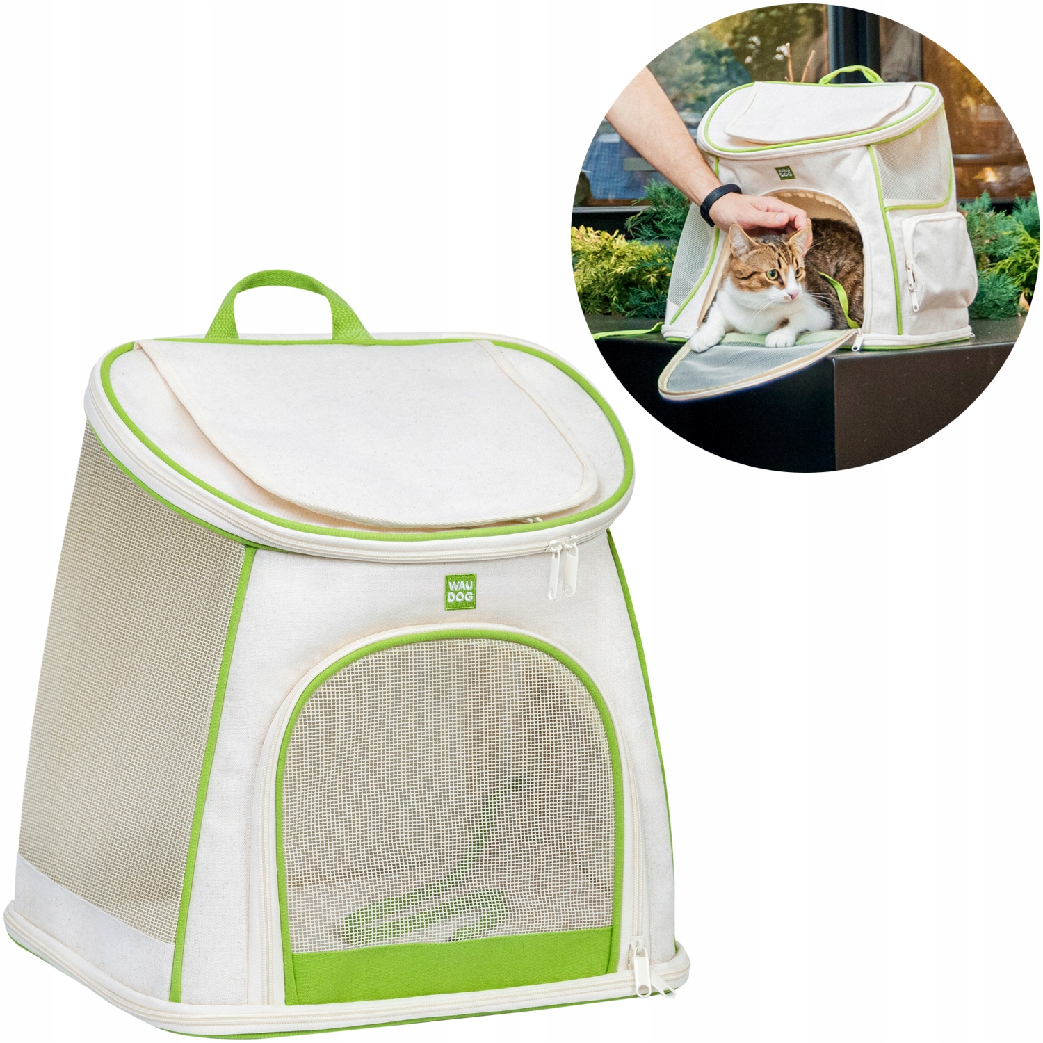 Levně Batoh pro kočky a psy malých plemen Waudog Relax Eco, 40x40x26 cm, do 8 kg