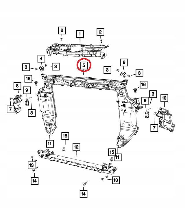 CHRYSLER PACIFICA PAS PRZEDNI WZMOCNIENIE CZOŁOWE Producent części Inny
