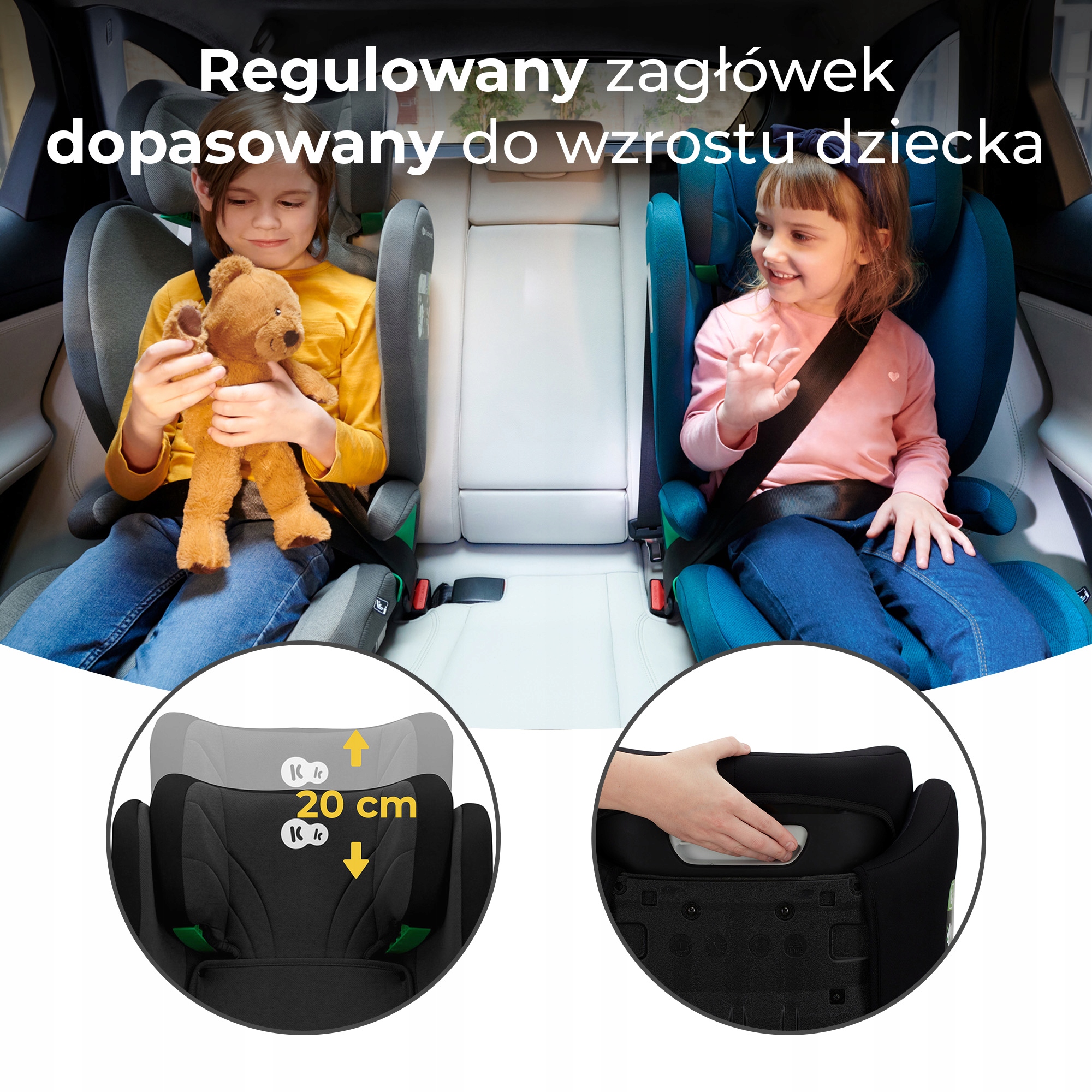 Fotelik samochodowy 100-150 i-Size 15-36 kg ISOFIX Szerokość produktu 44 cm