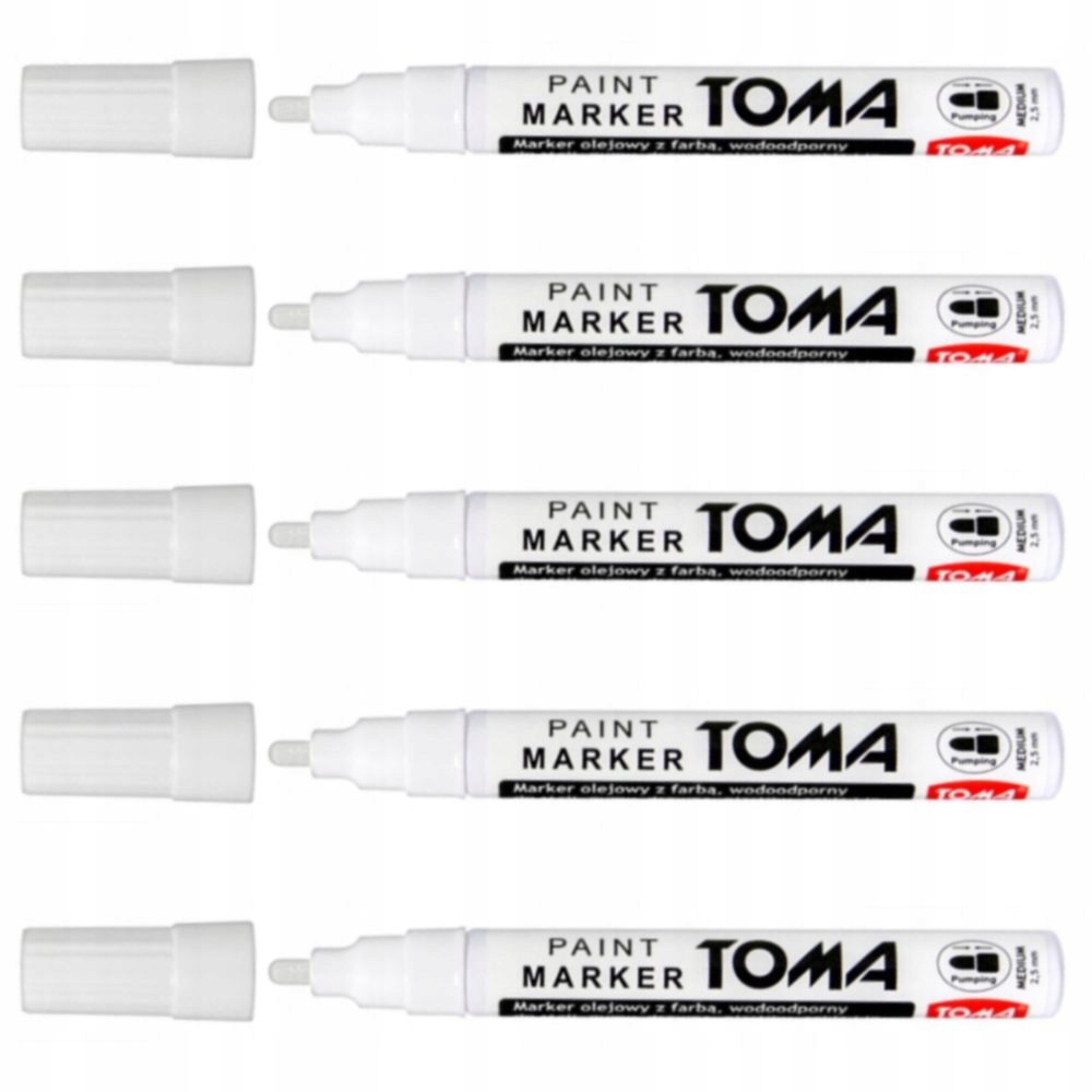

Marker Pisak Olejowy Toma TO440 szyb opon Biały x5
