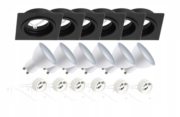 

Oprawa Sufitowa Regulowana Czarna Kwadr +GU10 Led