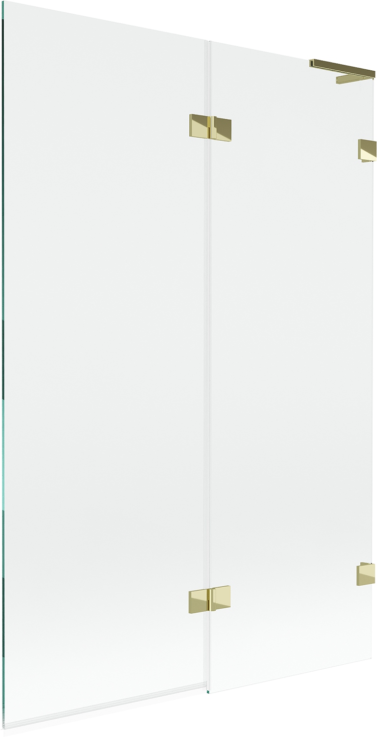 Mexen Lunar L vana paraván 2křídlý pravý 120 x 150 cm, průhledný, zlatý 8