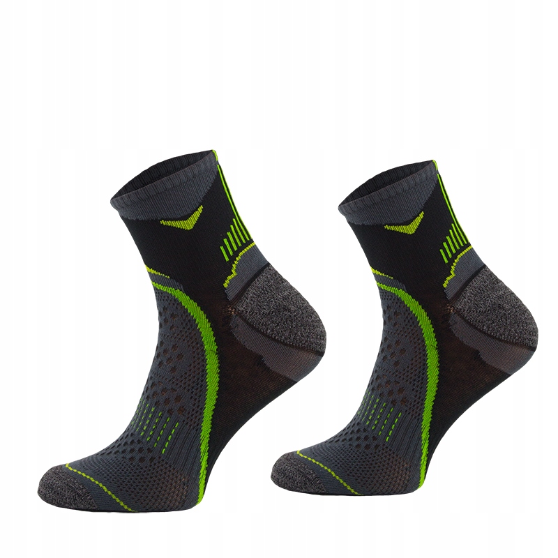 Skarpety biegowe Run2 Performance DryTex Comodo Black GREEN-01 roz 43-46