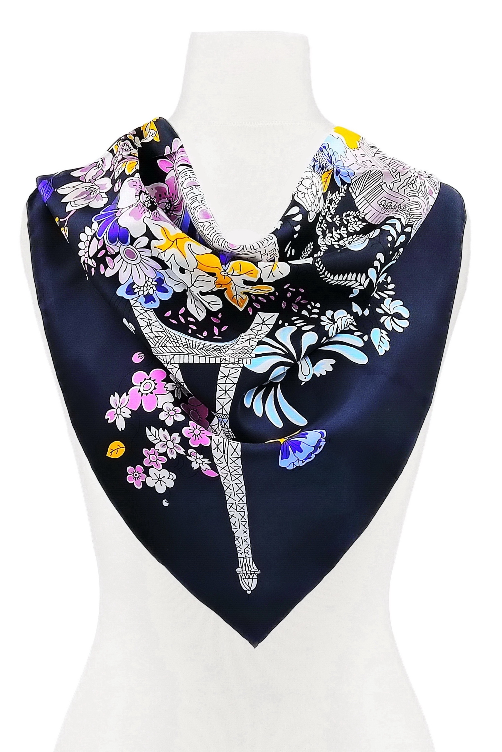 

100% Jedwab Markowa Chusta Apaszka Jakość Premium^