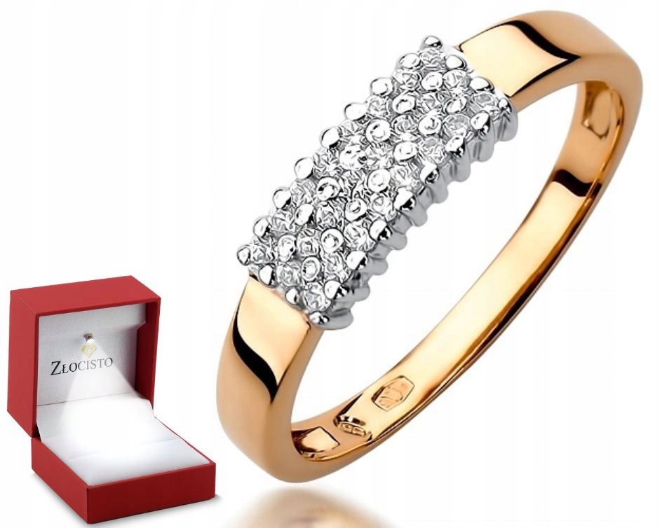 Prstýnek z růžového zlata s brilianty 0,20 ct