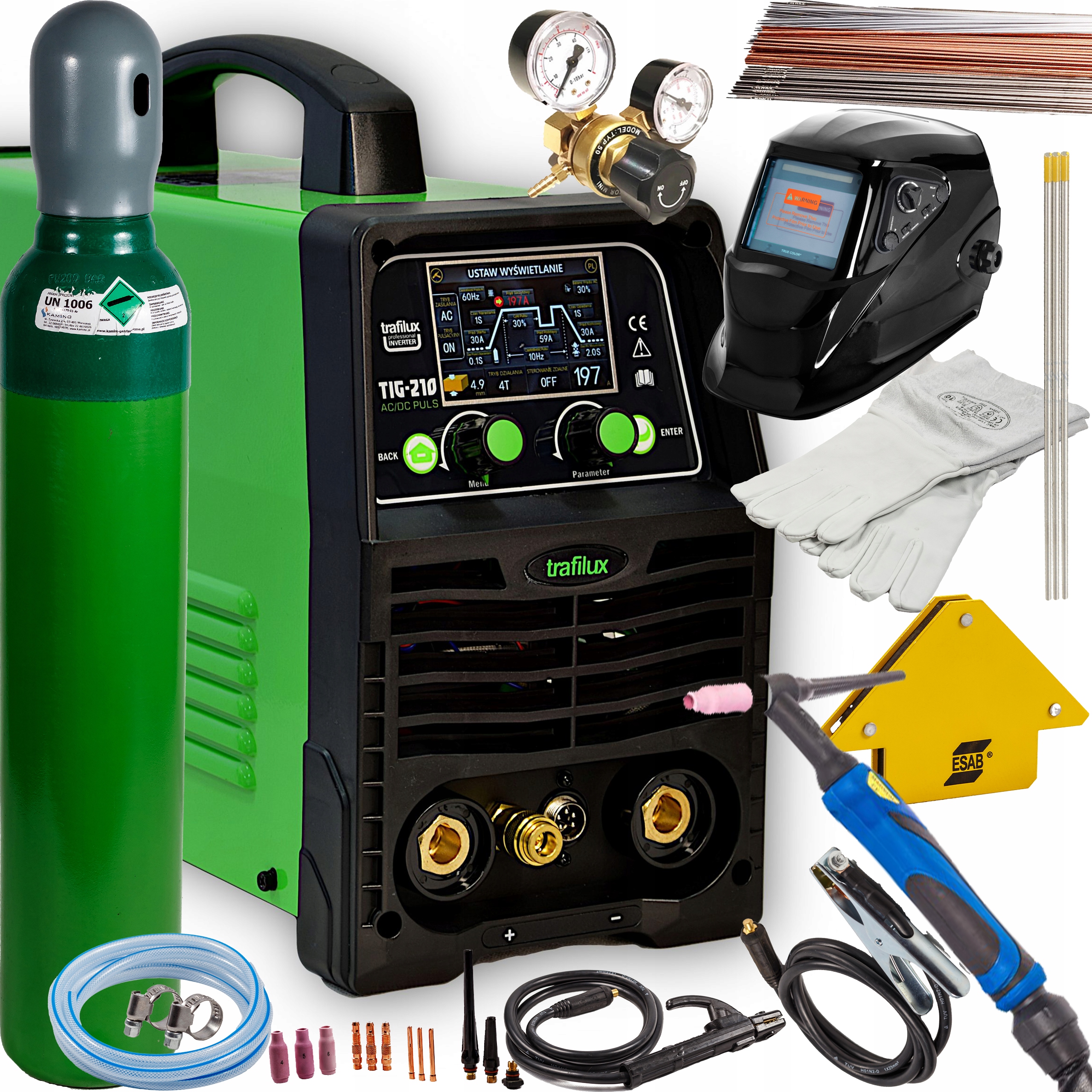 Svařovací stroj Trafilux Tig 210 Acdc puls LCD Synergie Set 1