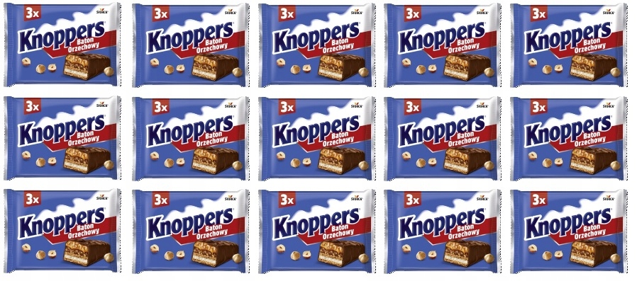 Levně 15 x 120 g Knoppers Tyčinka Ořechový 3-balení Karton