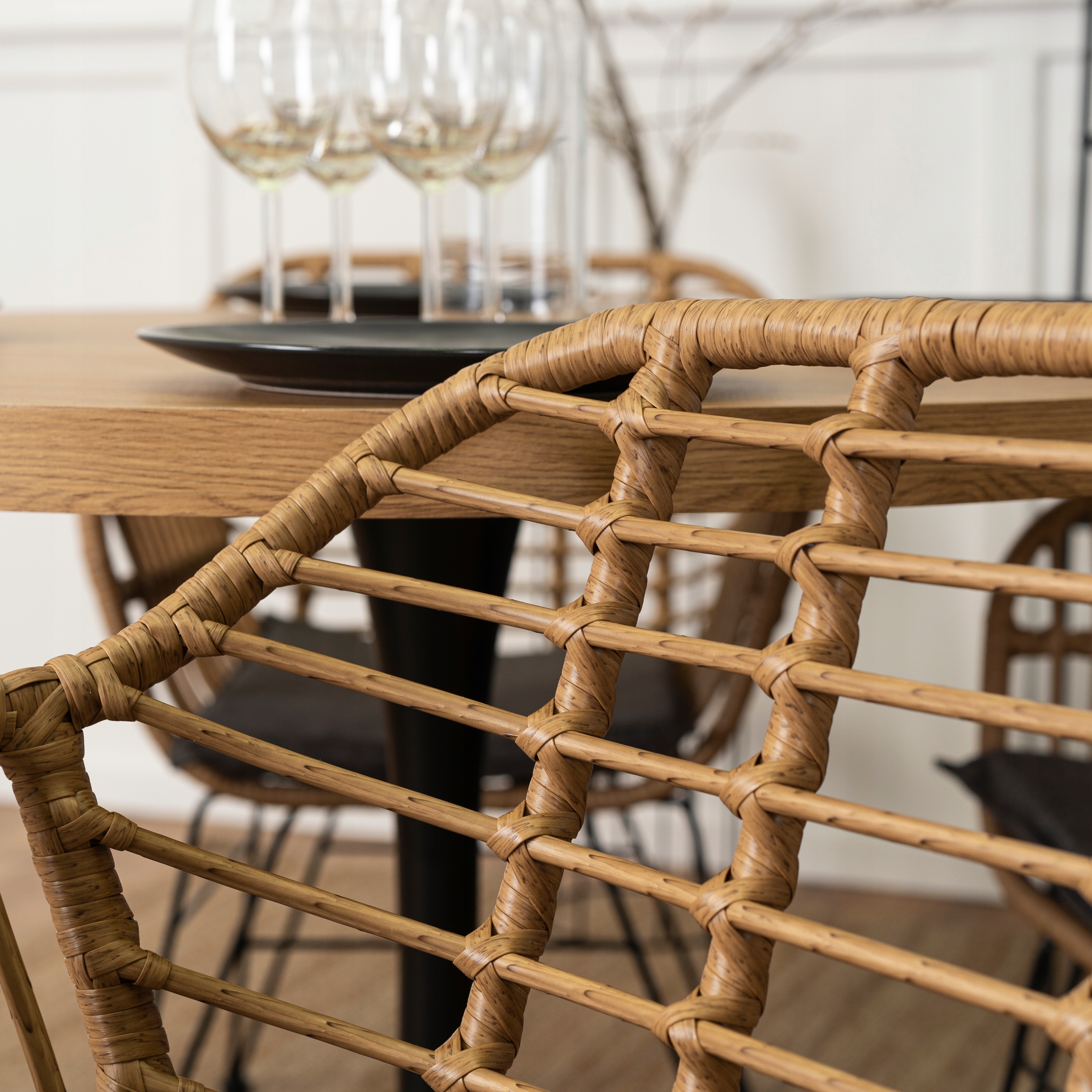 Krzesło Ogrodowe Rattanowe Skandynawskie Plecione Kuchni Jadalni MUSA Marka MEBEL ELITE