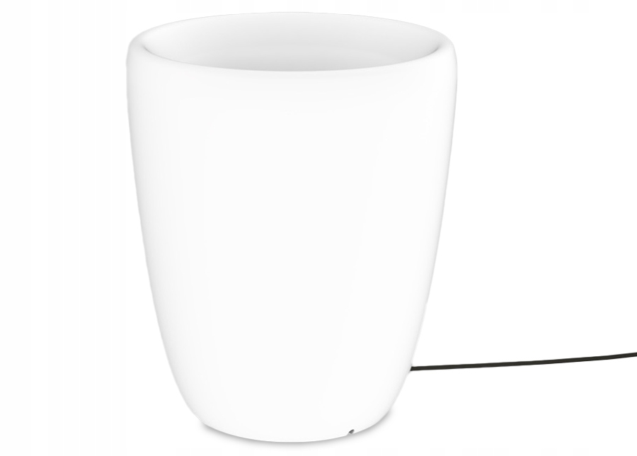 Podsvietený kvetináč, moderný, biely, do záhrady, na terasu, balkón Flowerpot S