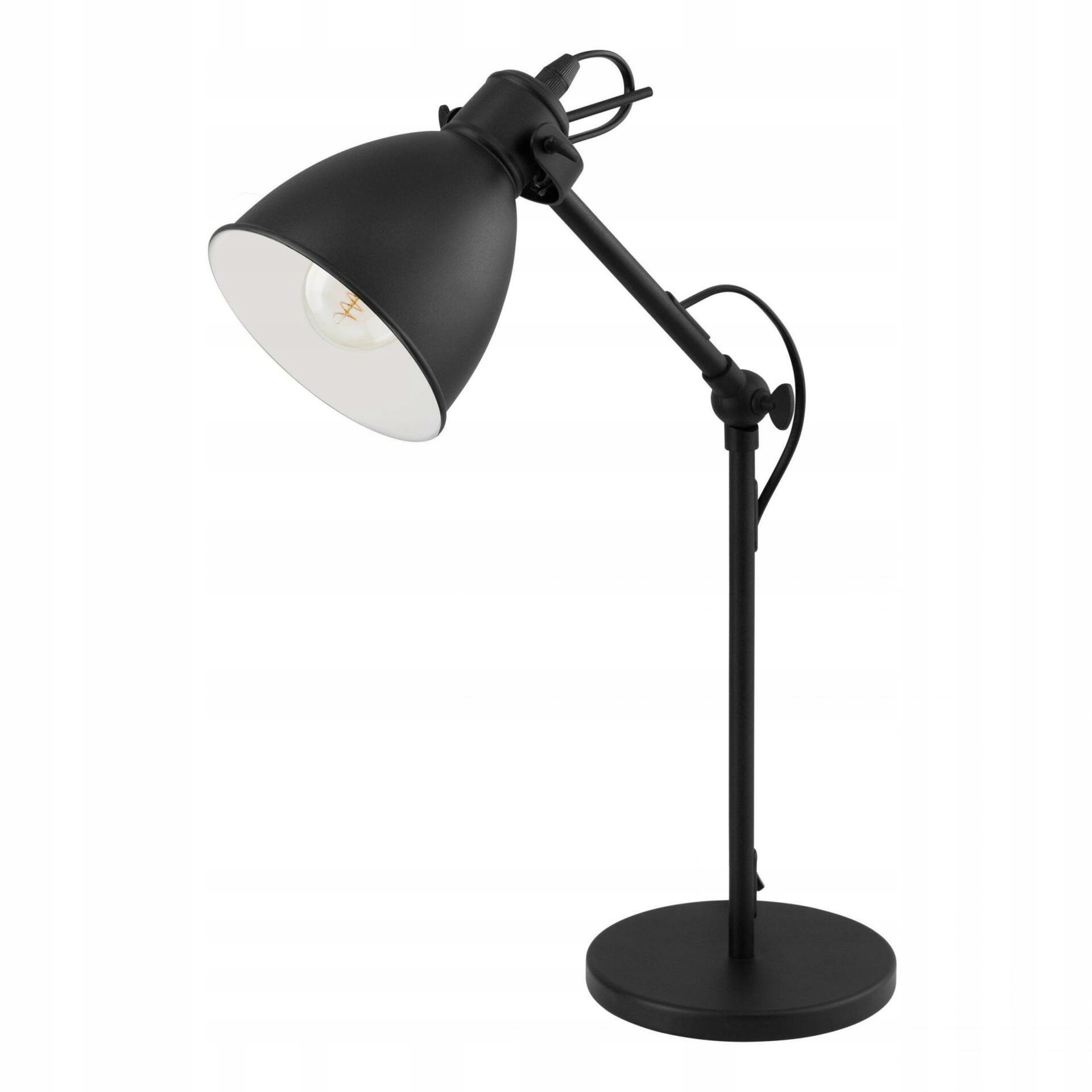 Stolová lampa Eglo Priddy čierna E27 oceľ 425mm