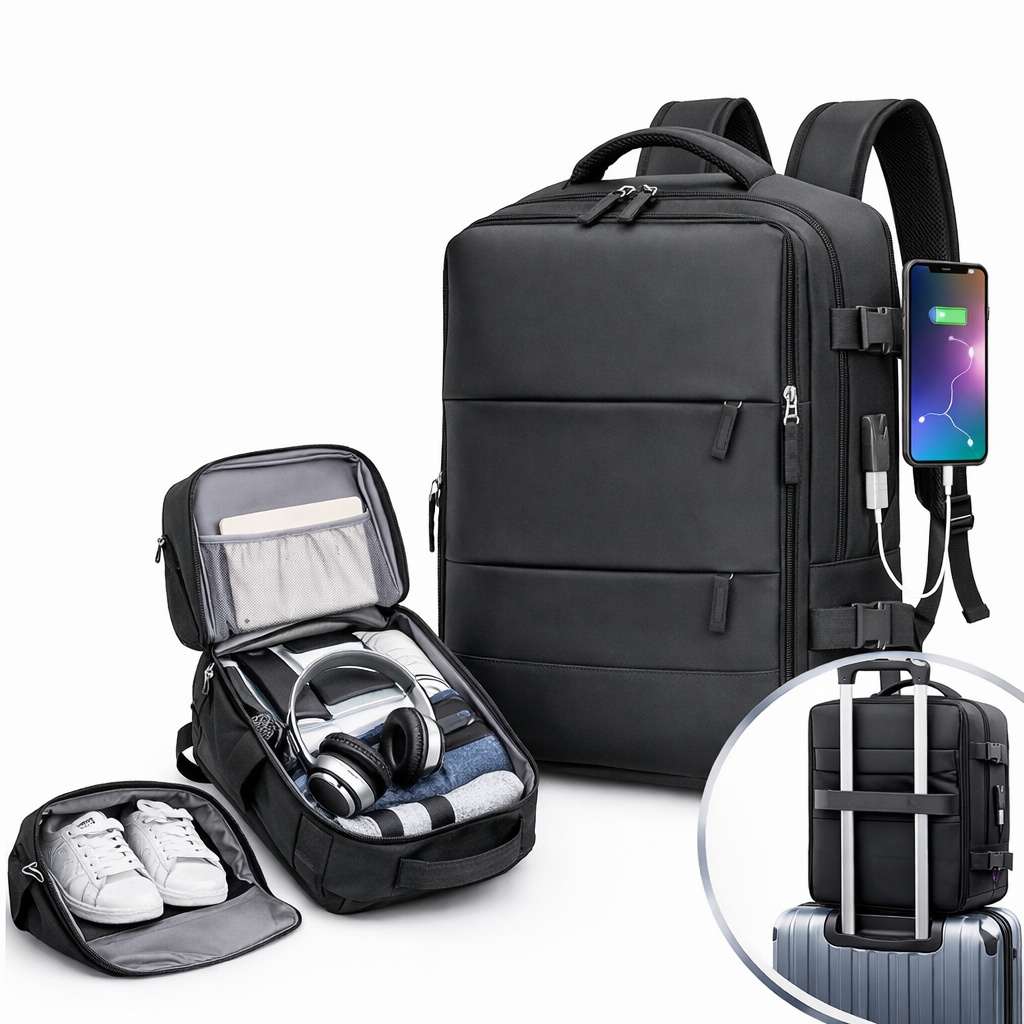 Batoh do letadla 40x30x20 Kabinový Usb na Notebook 14"