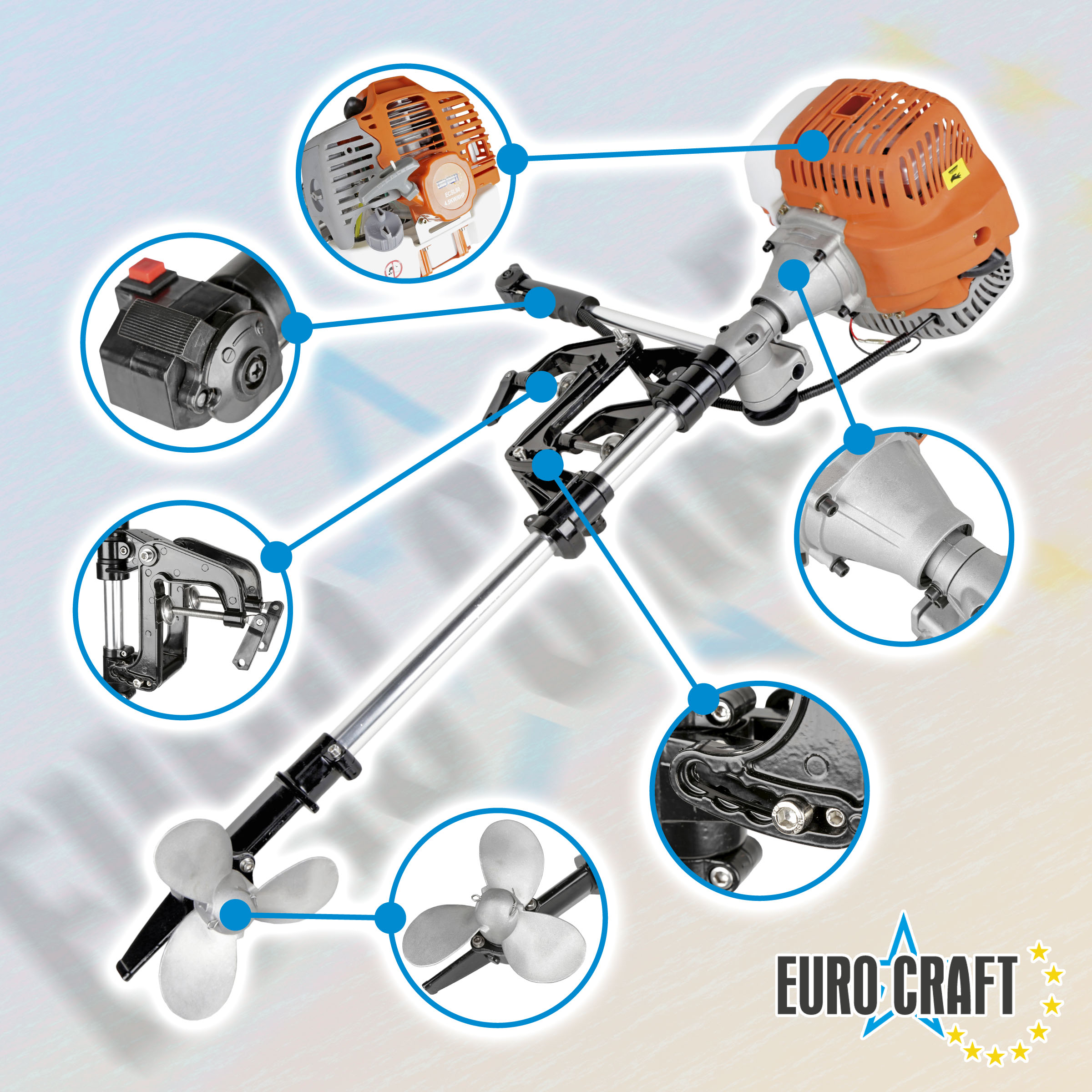 SILNIK ZABURTOWY SPALINOWY DO ŁÓDKI PONTONU 2- SUWOWY MOTORÓWKA DO ŁODZI Model ECSL