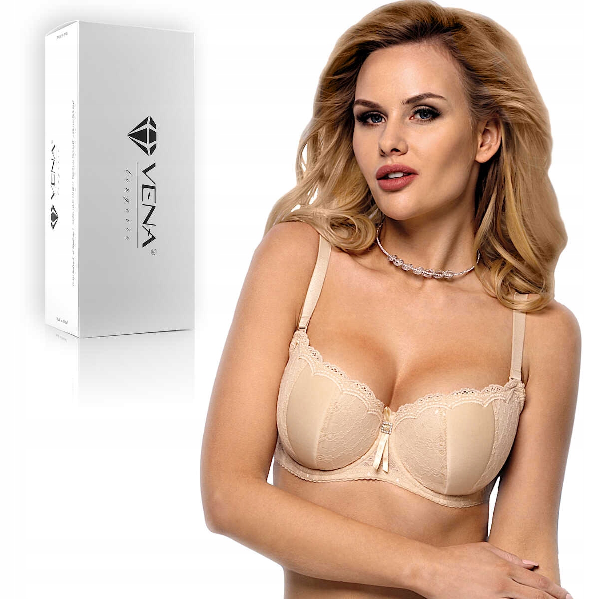 Vena polski biustonosz bardotka balkonetka Vb 118 beżowy 65G
