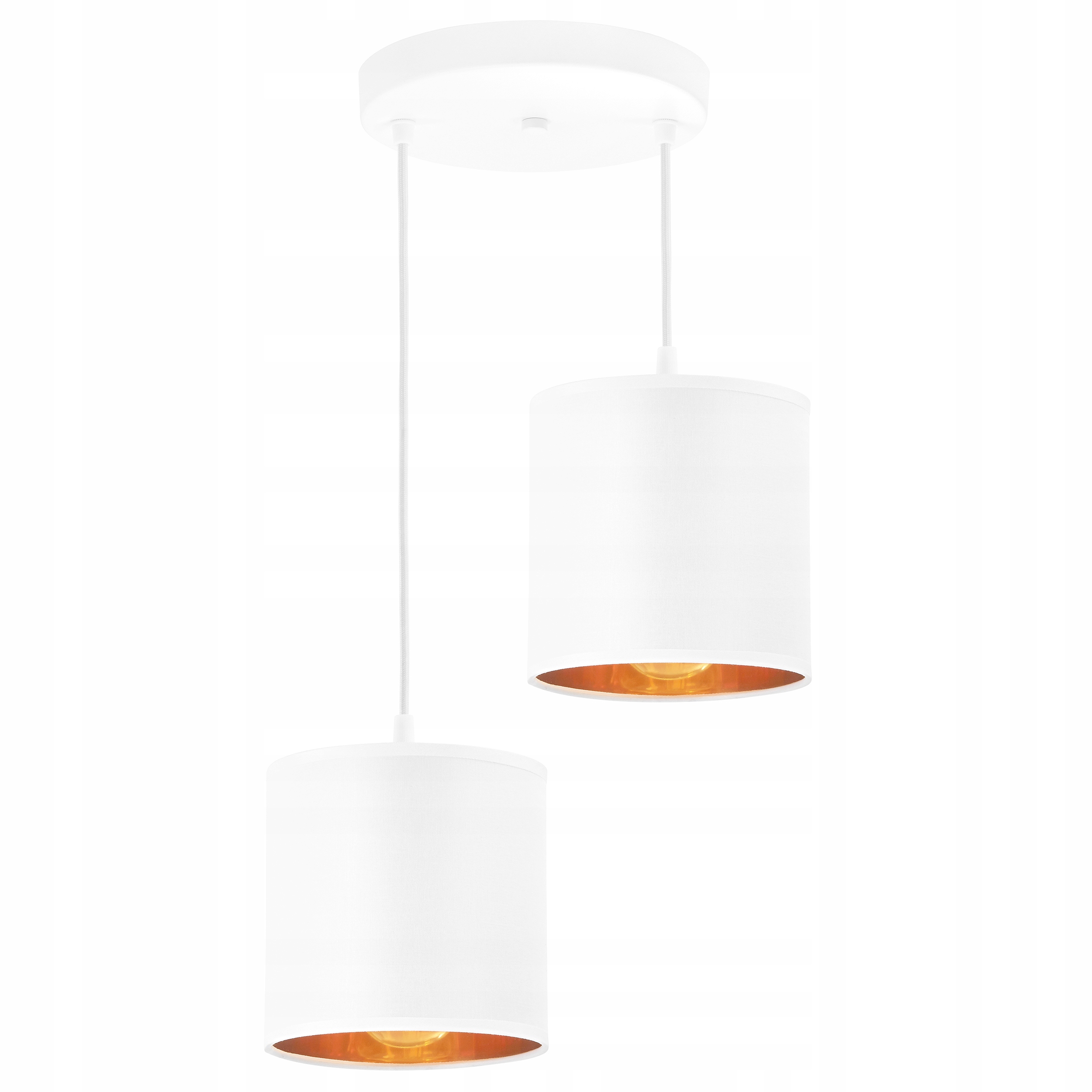 

Lampa Wisząca Sufitowa Żyrandol Plafon Biały Złoty