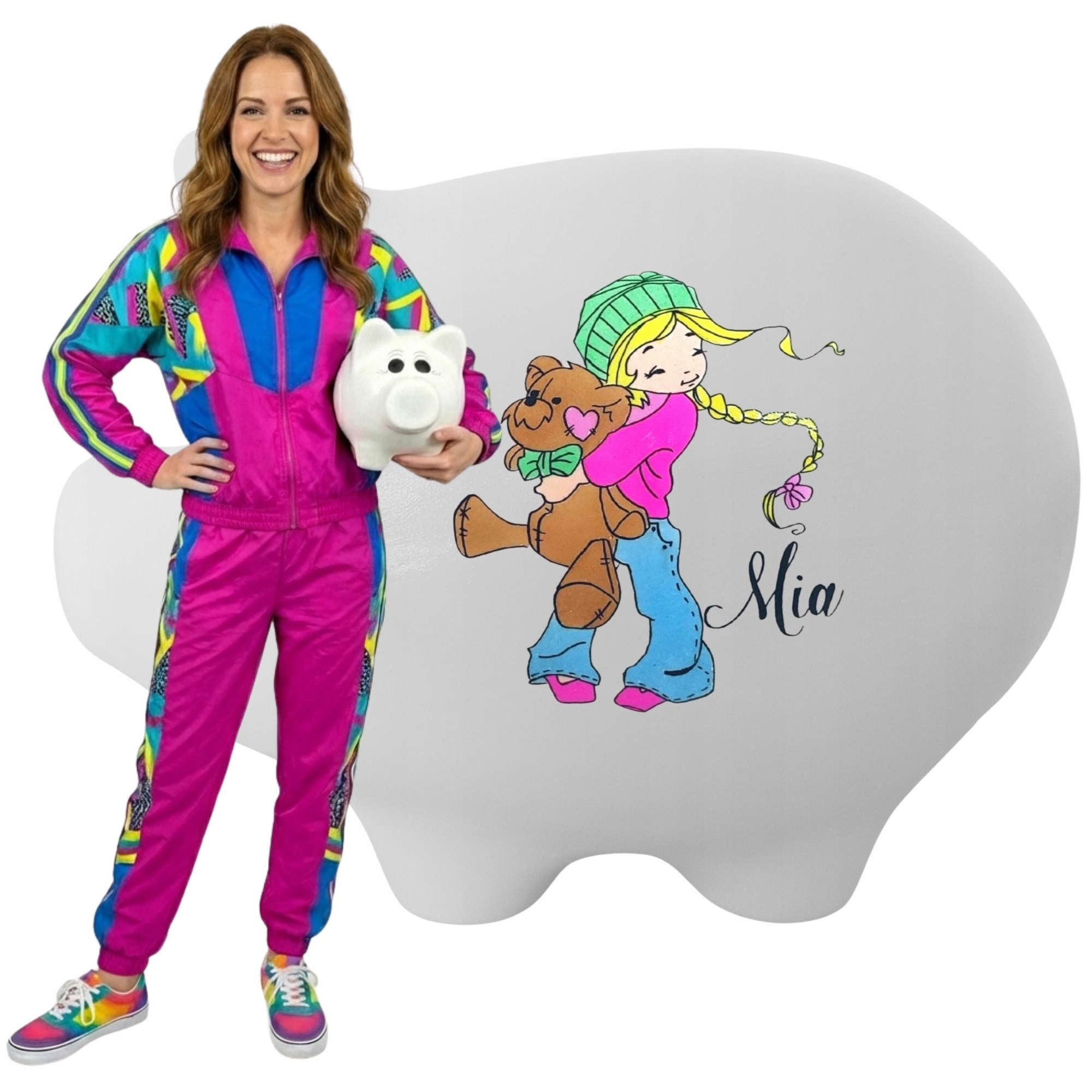 Prasátko pokladnička S Jménem tvůj nápis Personalizovaná keramická velká XL