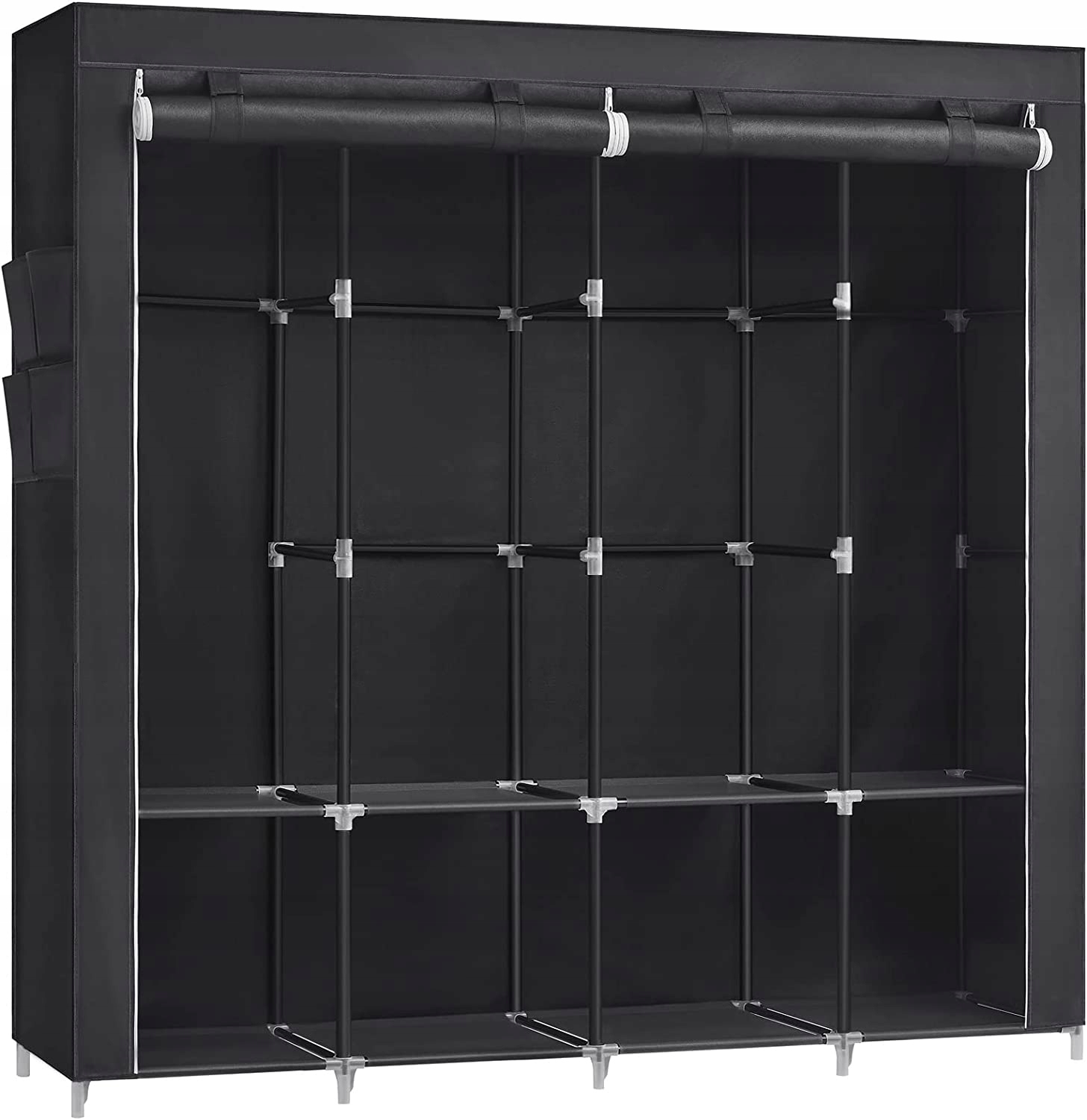 Šatní skříň Skříň S Kapsovými Přepážkami 45 x 170 x 167 černá
