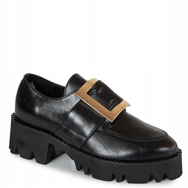 Chebello 3017 Černé Kožené Mokasíny Polobotky 38