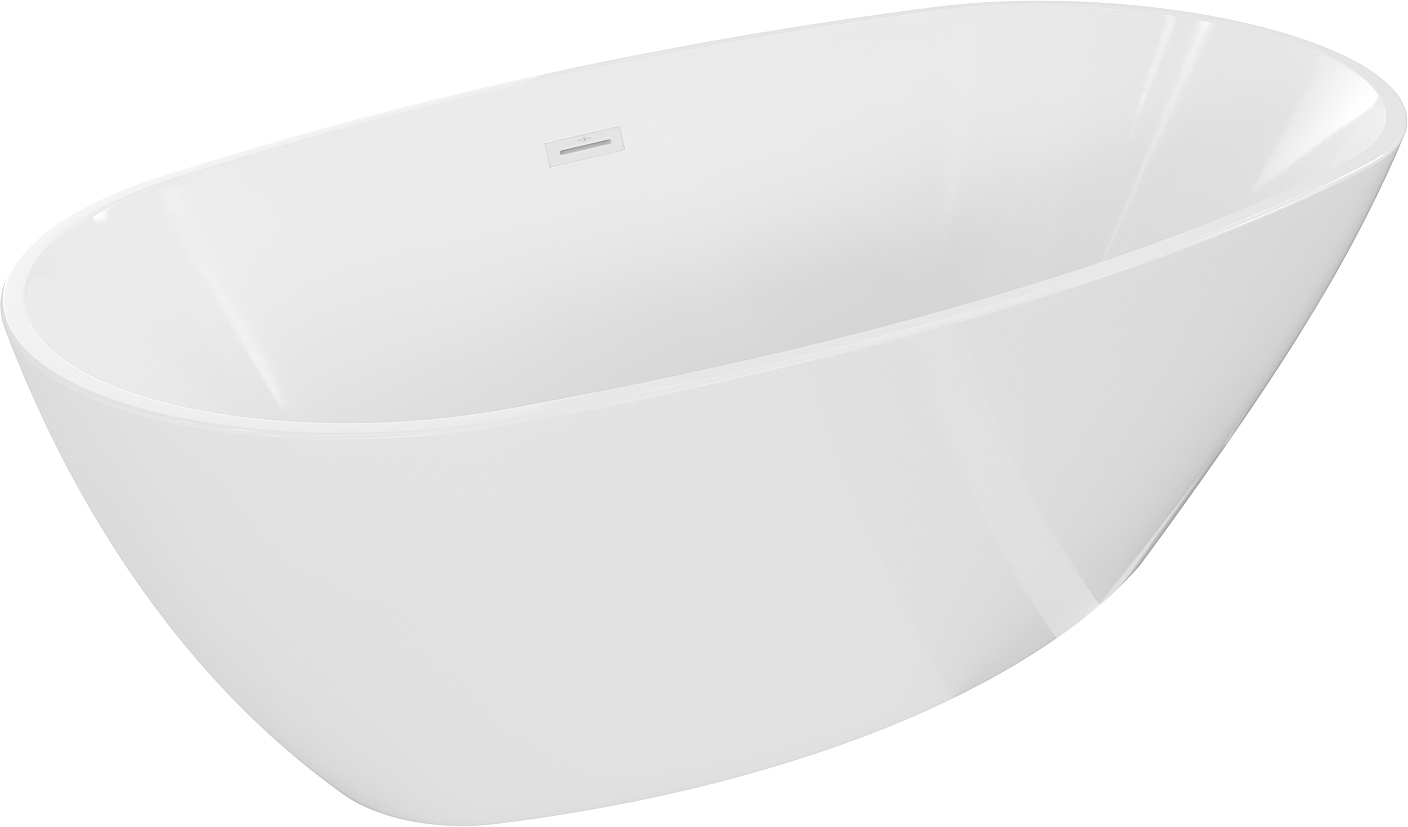 Mexen Eris volně stojící vana 180 x 95 cm, bílá, bílý přepad 53441809500-