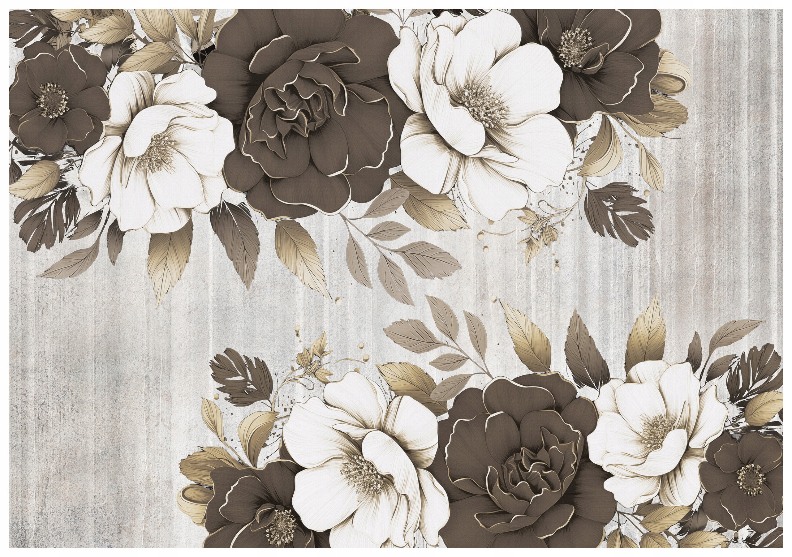 Fototapeta Květy béžovo-hnědé pastelové 254x184 vinylová lepidlo