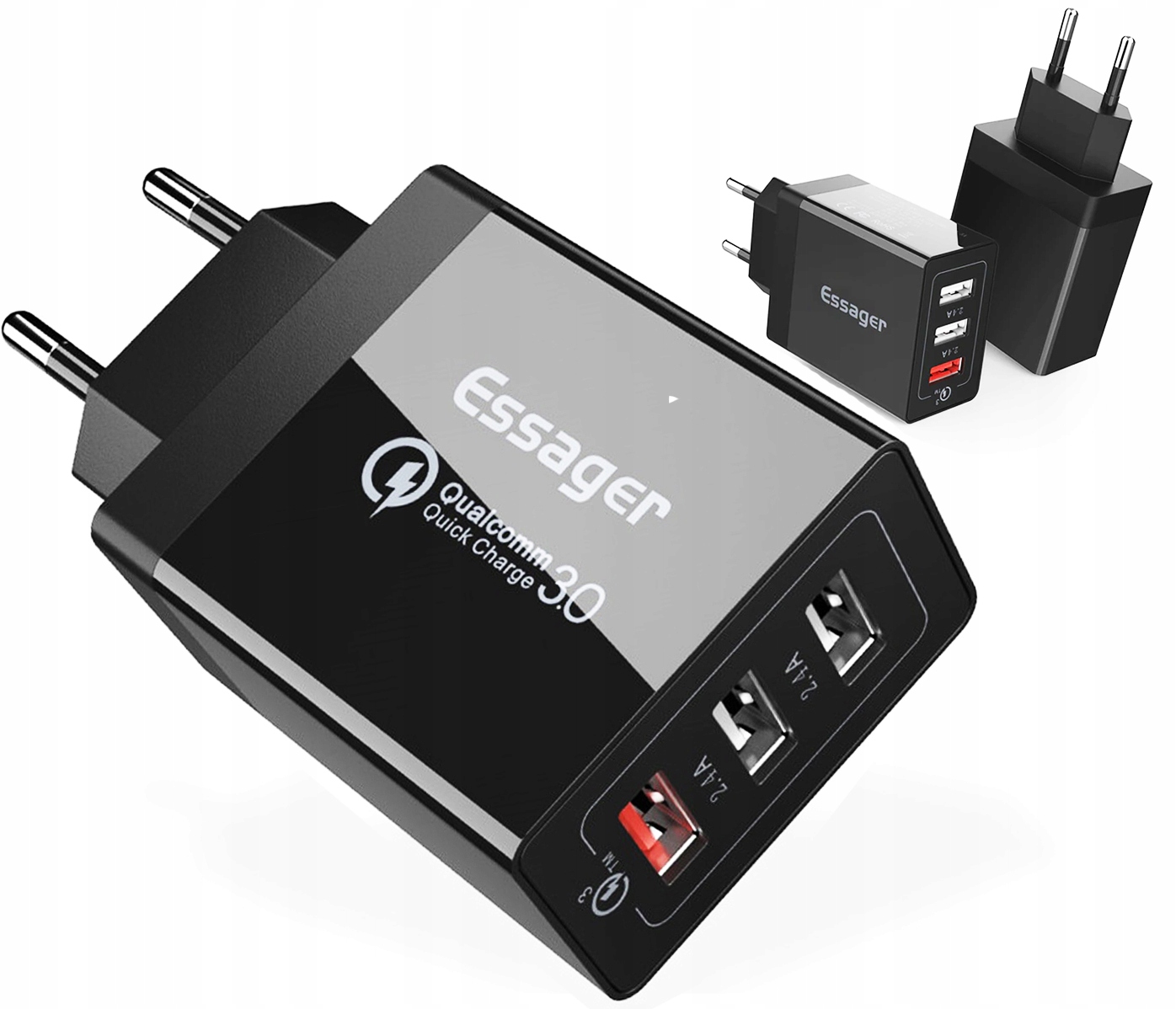 

Szybka ładowarka sieciowa zasilacz 3x Usb 30W QC3