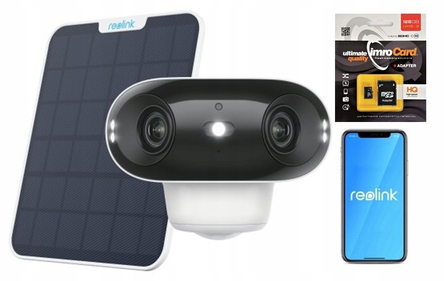 Kamera Reolink Argus Series B740X Wifi 8MP 4K 180° baterie Panel Karta 128