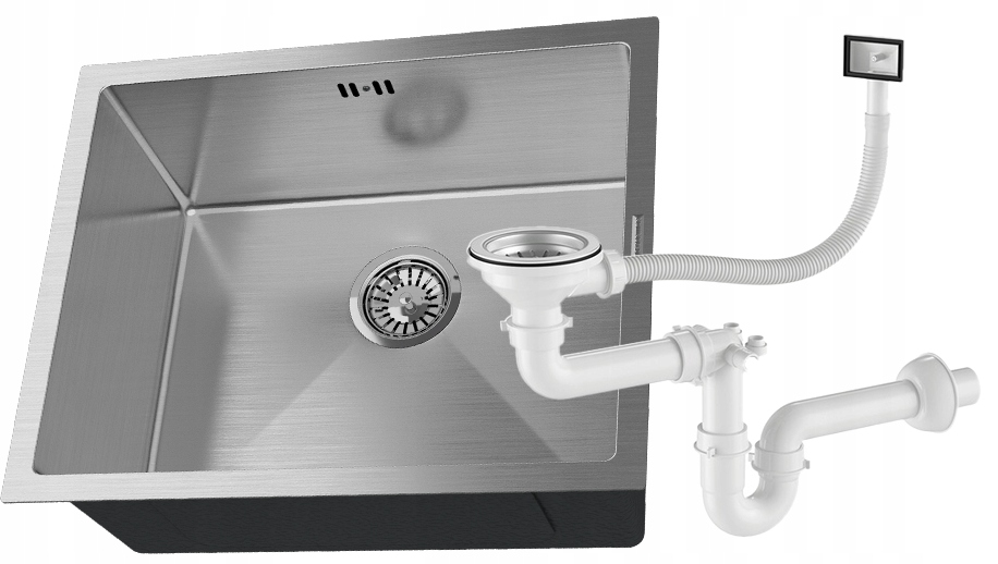 Ocelový Jednokomorový dřez Inox pod desku nerezová ocel BARI54