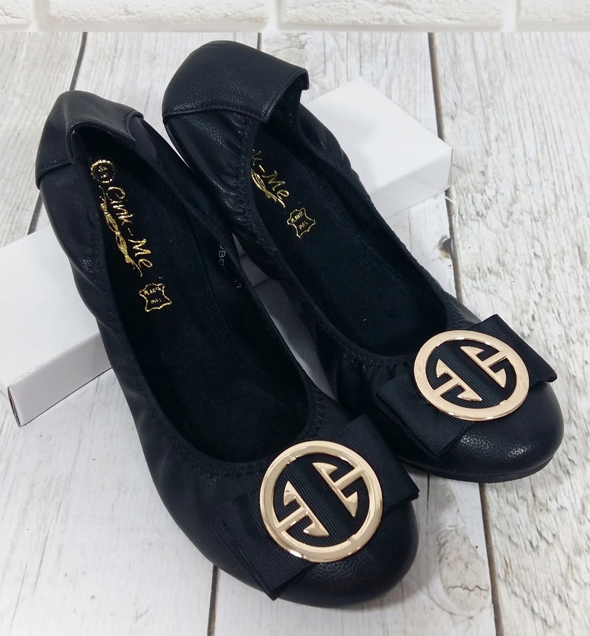 BALERINY DAMSKIE Z GUMKĄ SKÓRZANA WKŁADKA r 42 Rozmiar 42