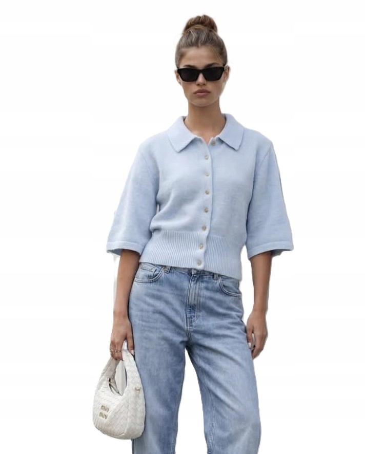 Cocomore Yarn Kardiganový svetr Alpaka Suri Modrý 36/S New